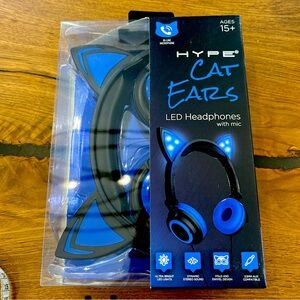 Hype cat ears led headphones new in package